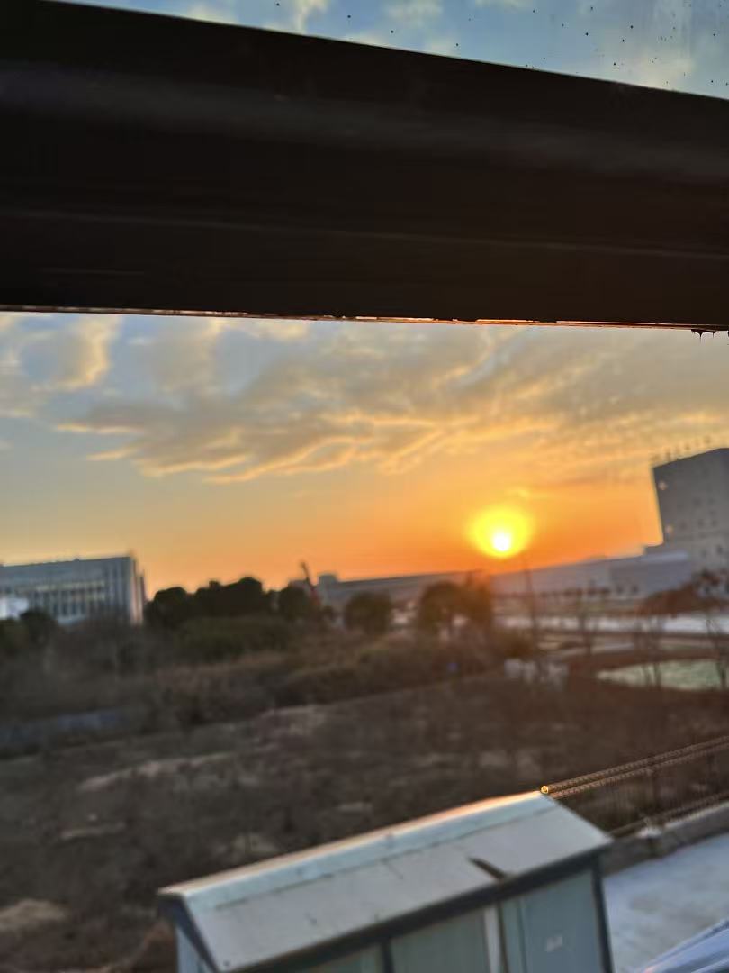 As the sun dips below the horizon.